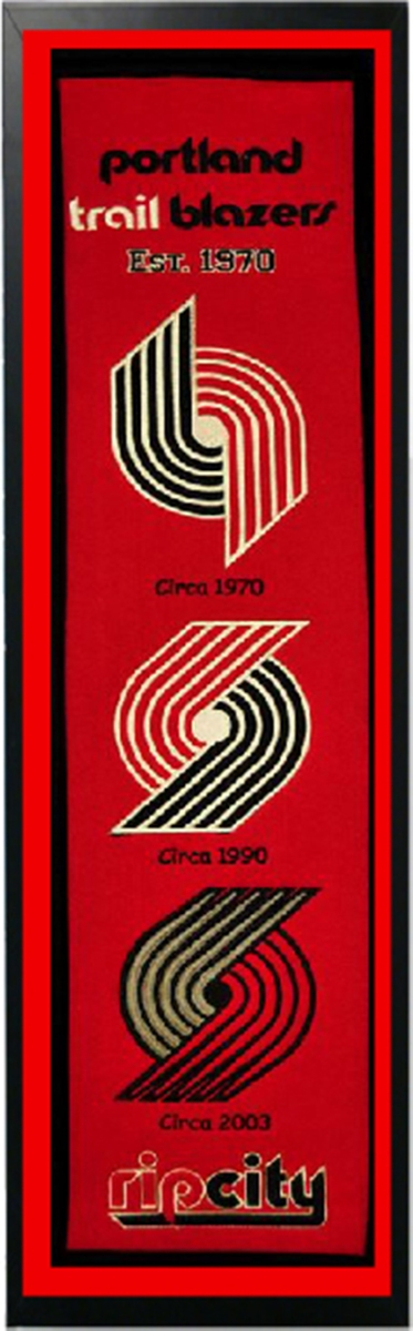 Picture of Encore Select 109-92 Portland Trail Blazers Logo History Felt Banner - 14 x 37 in.