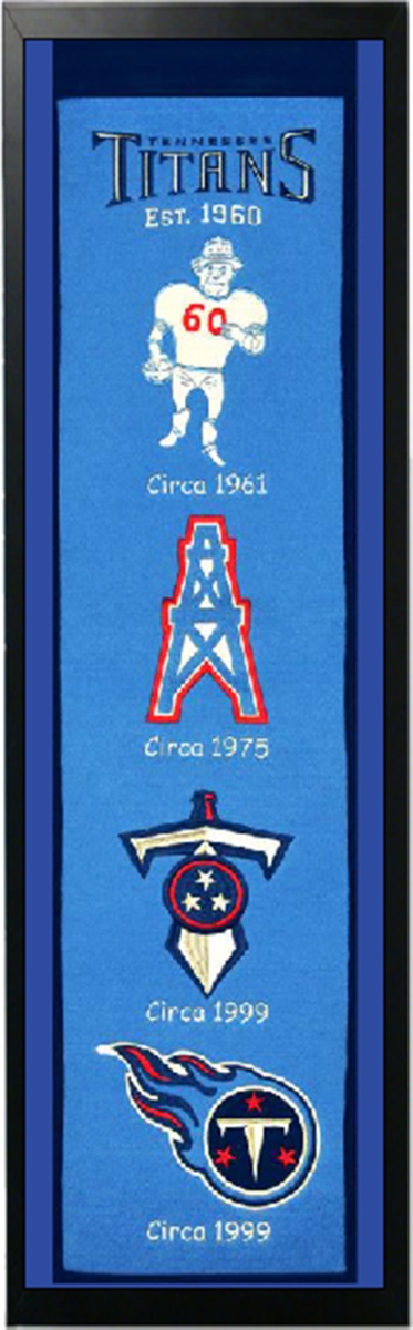 Picture of Encore Select 109-95 Tennessee Titans Logo History Felt Banner - 14 x 37 in.