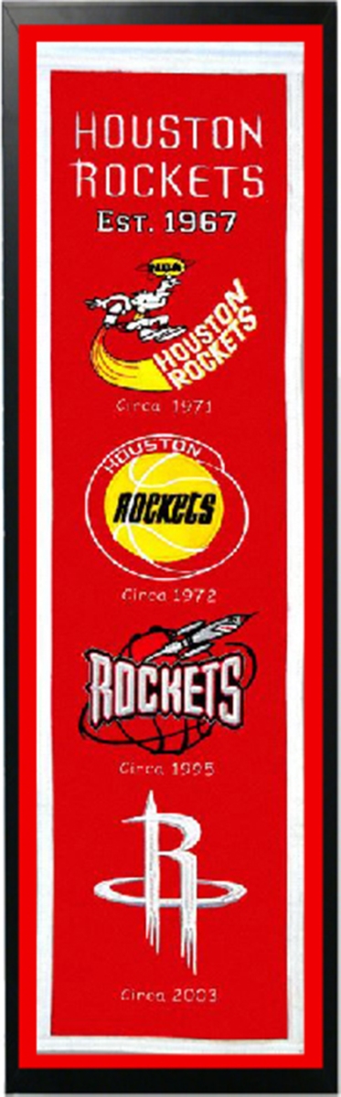 Picture of Encore Select 110-08 Houston Rockets Logo History Felt Banner - 14 x 37 in.