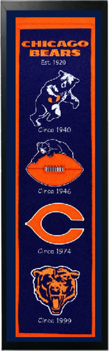 Picture of Encore Select 110-15 Chicago Bears Logo History Felt Banner - 14 x 37 in.