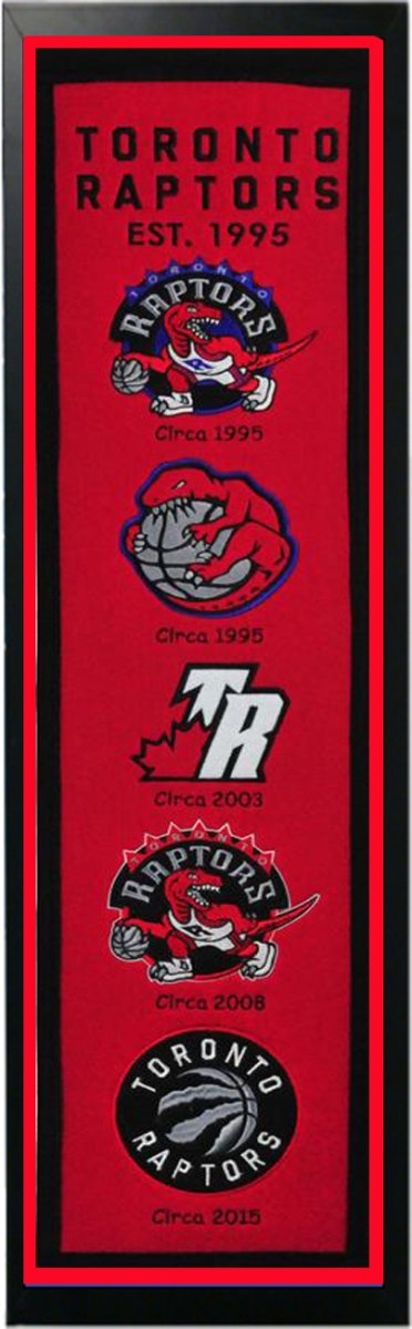 Picture of Encore Select 290-04 Toronto Raptors Logo History Felt Banner - 14 x 37 in.