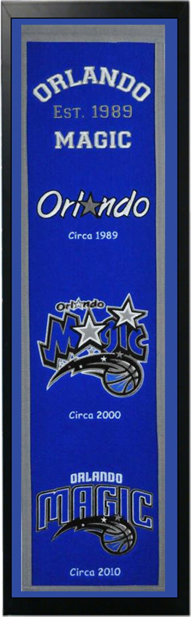 Picture of Encore Select 290-07 Orlando Magic Logo History Felt Banner - 14 x 37 in.