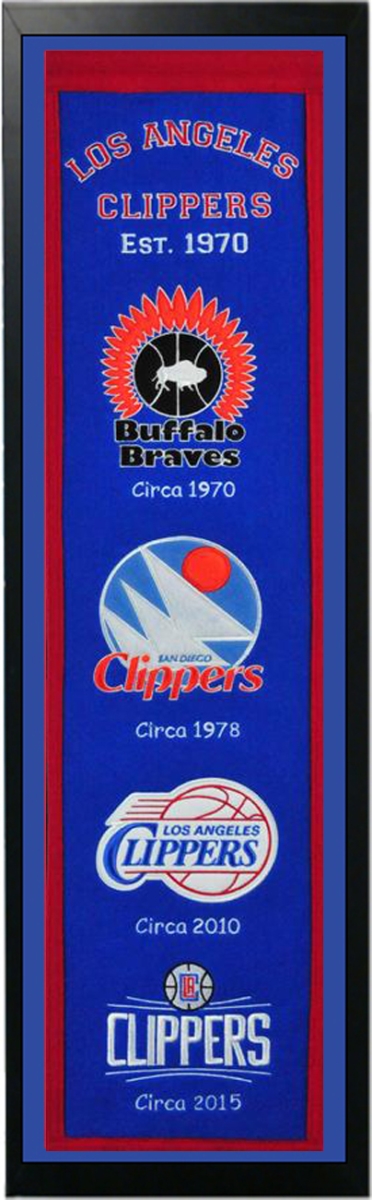 Picture of Encore Select 290-10 Los Angeles Clippers Logo History Felt Banner - 14 x 37 in.