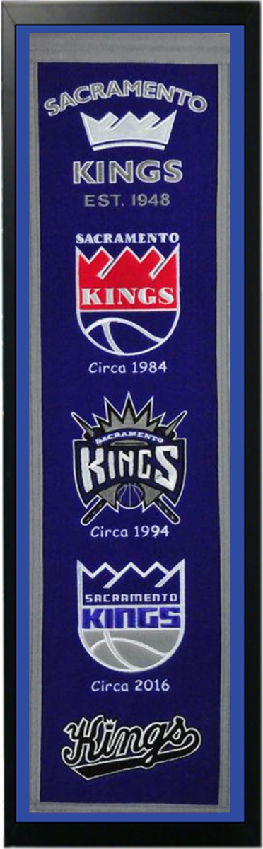 Picture of Encore Select 290-11 Sacramento Kings Logo History Felt Banner - 14 x 37 in.