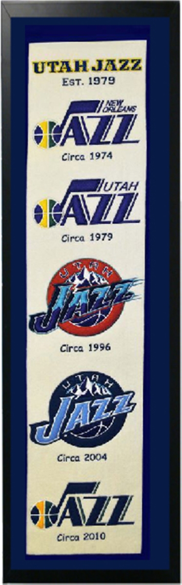 Picture of Encore Select 110-20 Utah Jazz Logo History Felt Banner - 14 x 37 in.