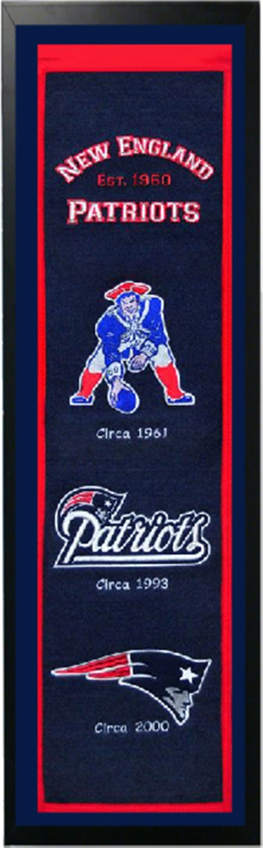 Picture of Encore Select 110-22 New England Patriots Logo History Felt Banner - 14 x 37 in.