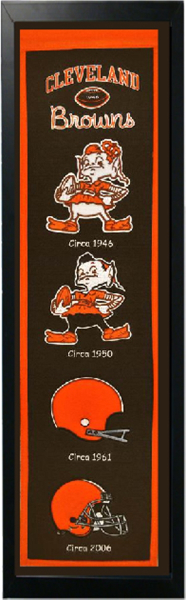 Picture of Encore Select 110-23 Cleveland Browns Logo History Felt Banner - 14 x 37 in.