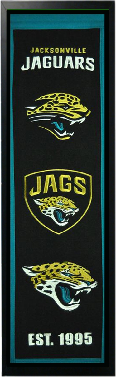 Picture of Encore Select 110-234 Jacksonville Jaguars Logo History Felt Banner - 14 x 37 in.