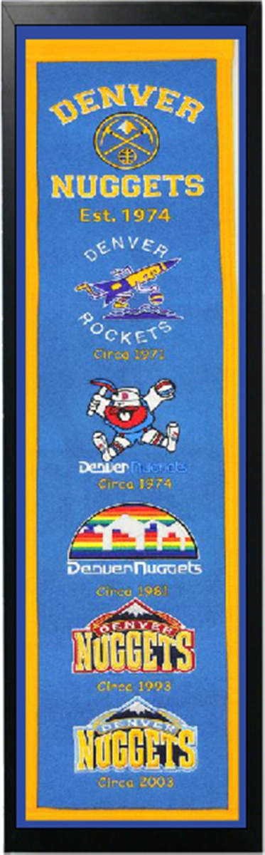 Picture of Encore Select 110-27 Denver Nuggets Logo History Felt Banner - 14 x 37 in.