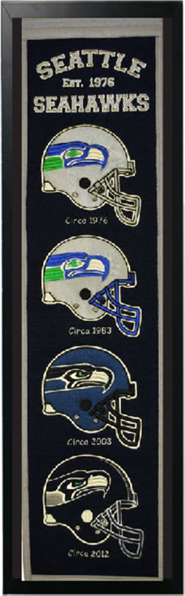 Picture of Encore Select 110-33 Seattle Seahawks Logo History Felt Banner - 14 x 37 in.