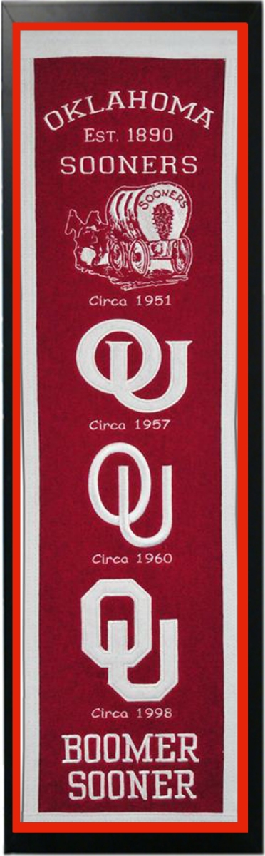 Picture of Encore Select 110-35 Oklahoma Logo History Felt Banner - 14 x 37 in.