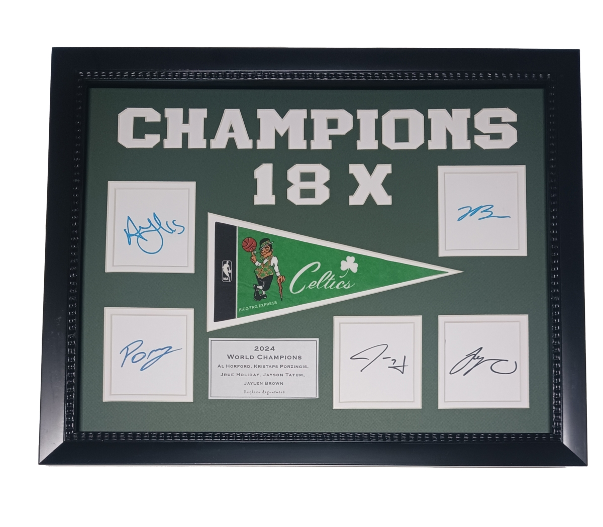 753466162965 Boston Basketball 18x Champs 14x18 replica frame