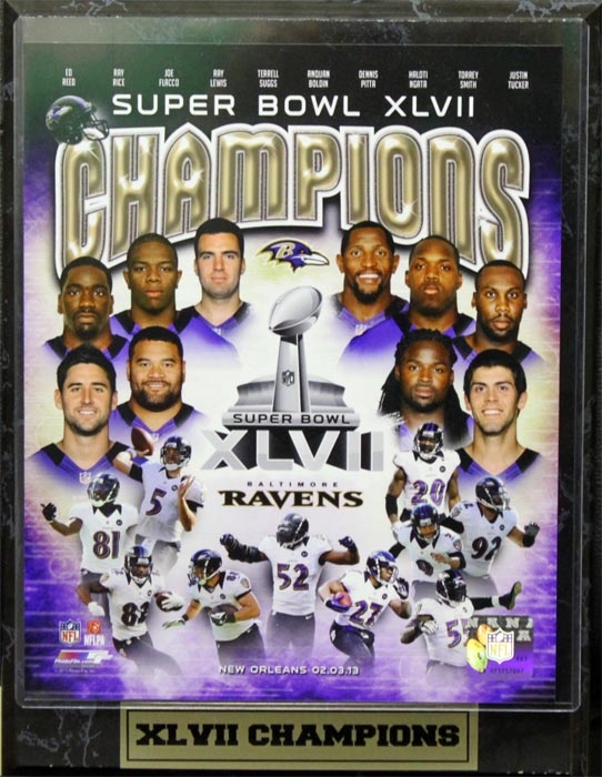 511-05 9x12 Plaque - Baltimore Ravens Champions