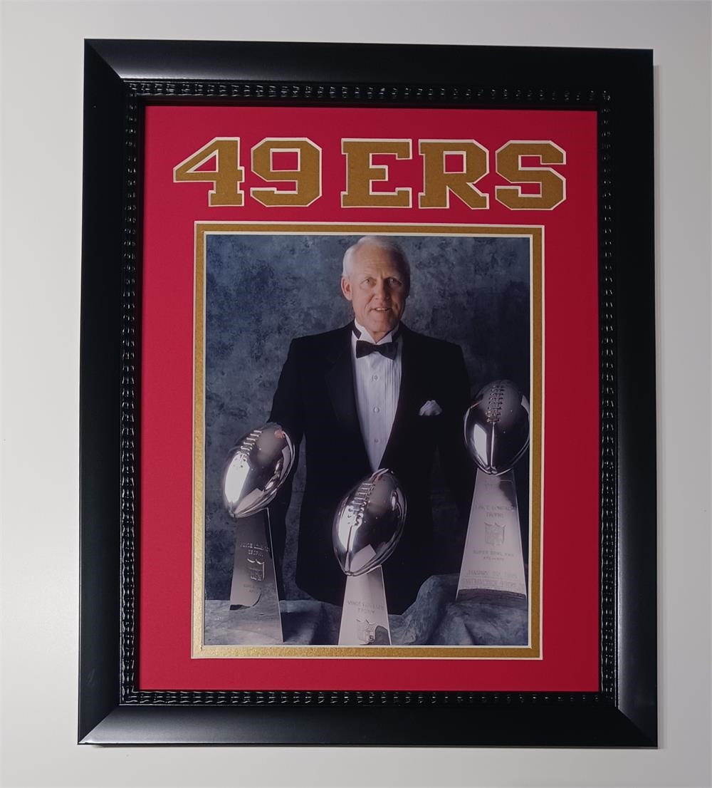 161-08 San Francisco Football Bill Walsh 11x14 Frame