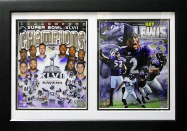 121-FBBALCHAMPS 12x18 Double Frame - Baltimore Ravens Champions