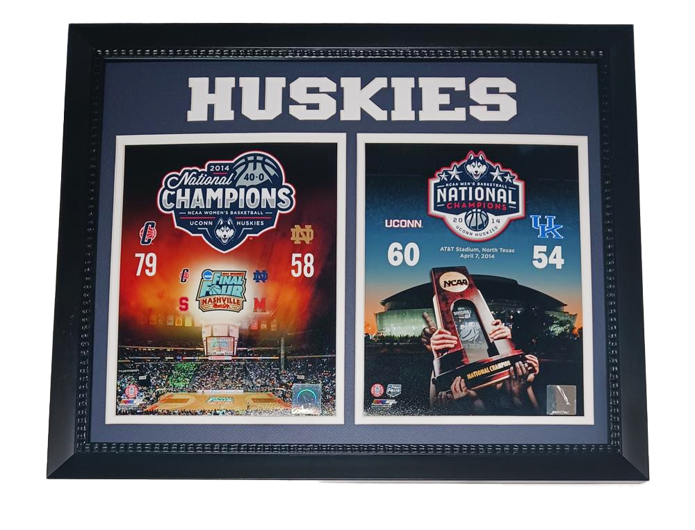 753466161838 Connecticut Basketball 2014 Champions 12x18 Double frame