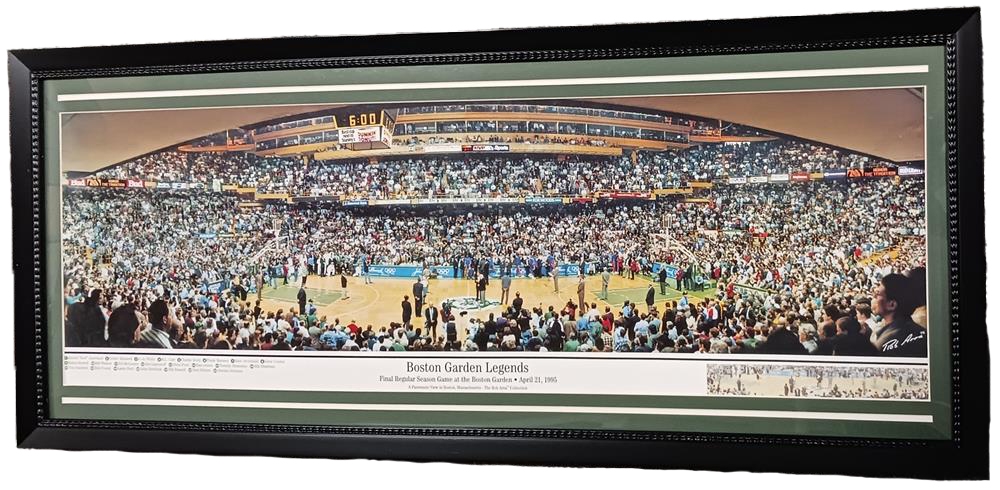 753466155646 35x15 Panoramic Frame - Boston Garden Legends