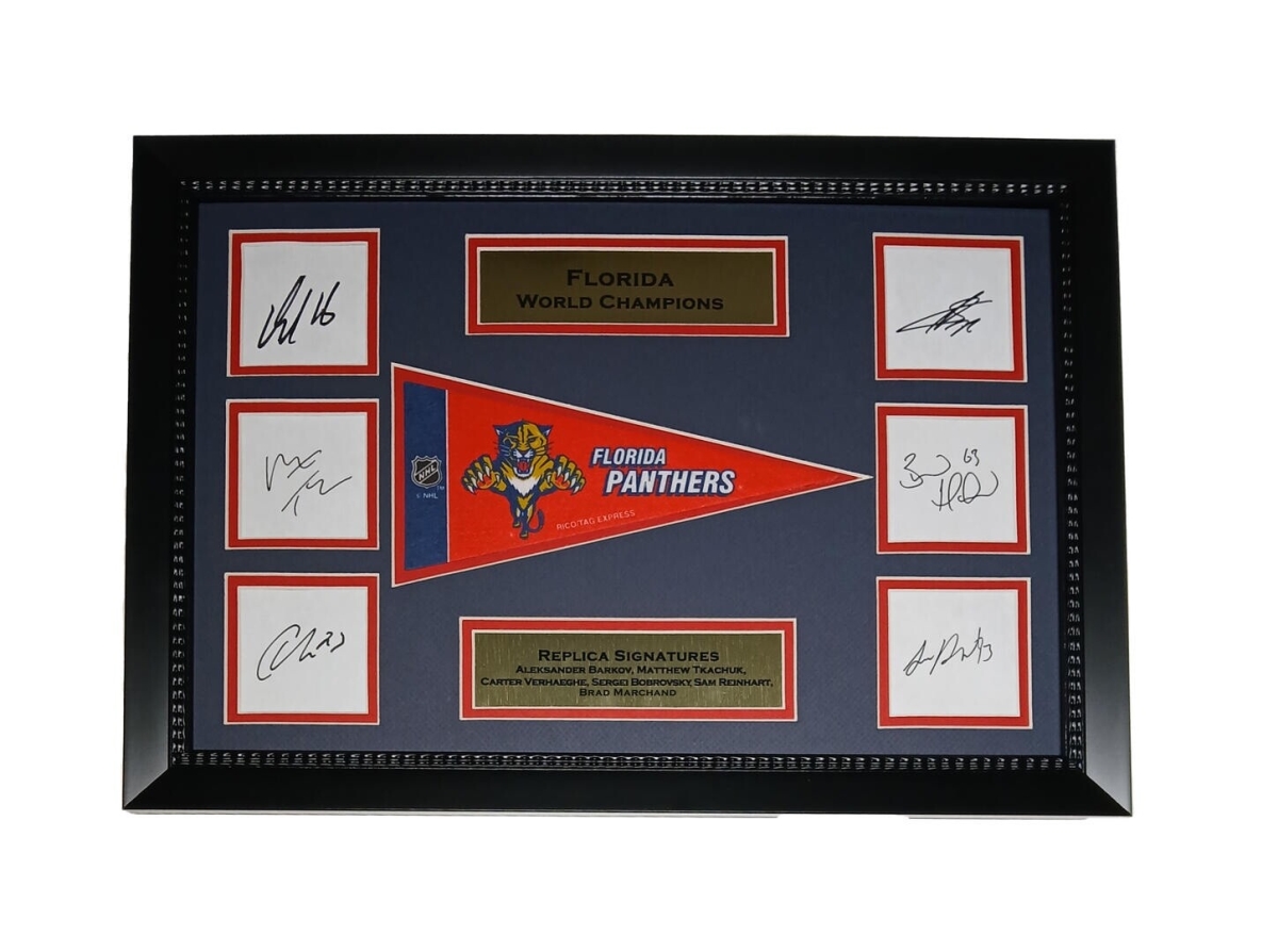 Encore Select Inc 171-87 Florida Hockey team - replica auto 12x18 Frame