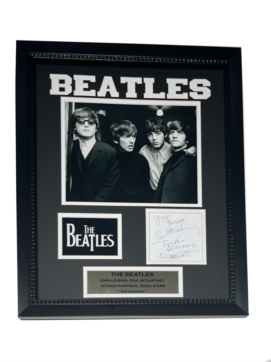 163-98 14 x 18 in. The Beatles Replica Auto Photo Frame, Black