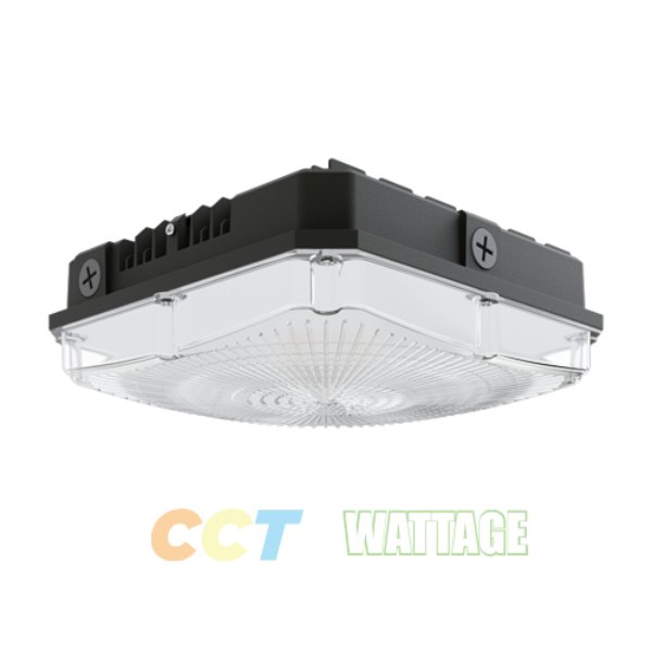 Picture of Portor PT-CAT2-HW-3CP LED Square Canopy Luminaire Light with CCT & Wattage Selector