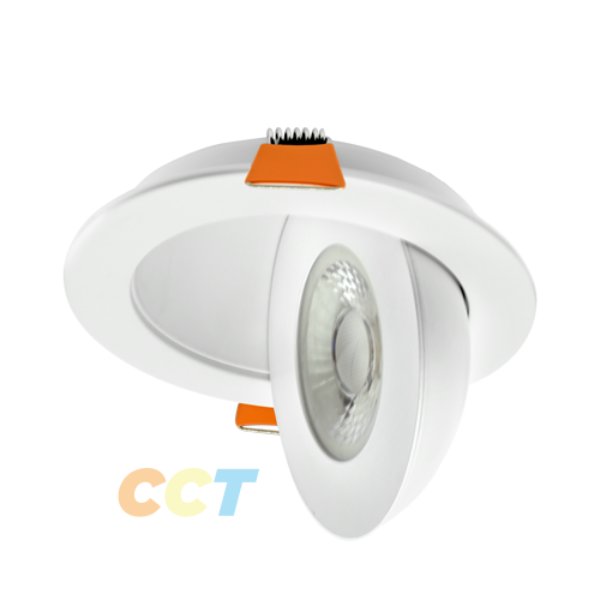 PT-DLFG2-R-4I-9W-5CCT 4 in. LED Round Can-Less Floating Gimbal Downlight with CCT Selector