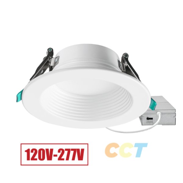 PT-DLR-C-4I-10W-5CCT-277V 4 in. LED Can-Less Downlight with Remote J-Box 277V & CCT Selector