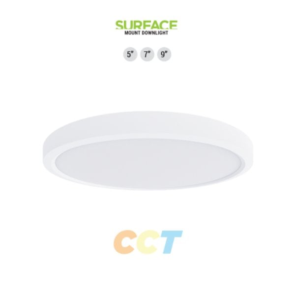 Picture of Portor PT-DLSM2-R-5I-10W-5CCT 5 in. LED Round Surface Mount Downlight with CCT Selector