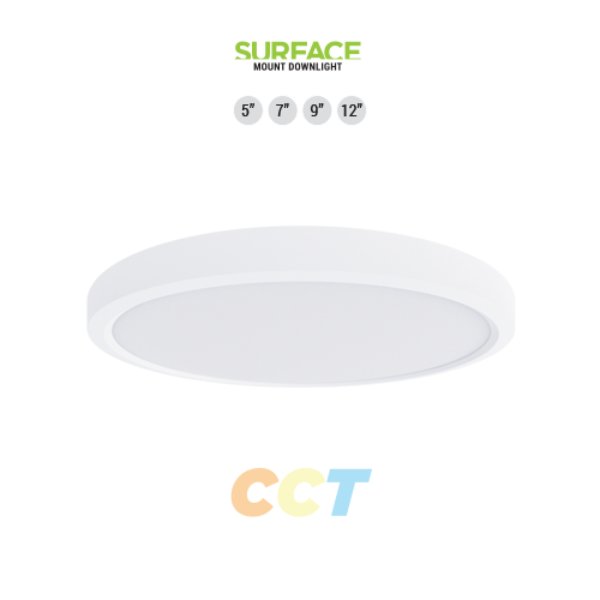 PT-DLSM-S-9I-18W-3CCT 9 in. LED Square Surface Mount Downlight with CCT Selector