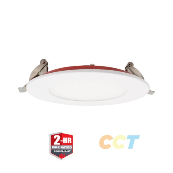 PT-DLS-R-FR-4I-12W-5CCT 4 in. LED Fire Rated Compliant Slim Downlight with CCT Selector