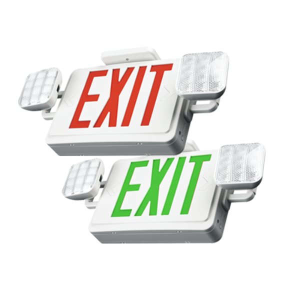 PT-EXL-C-S Square Bi-Color LED Exit Sign & Emergency Light Combo