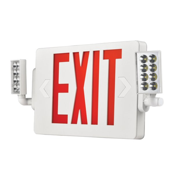 PT-EXL-C-SLM-RED Slim LED Exit Sign & Emergency Light Combo
