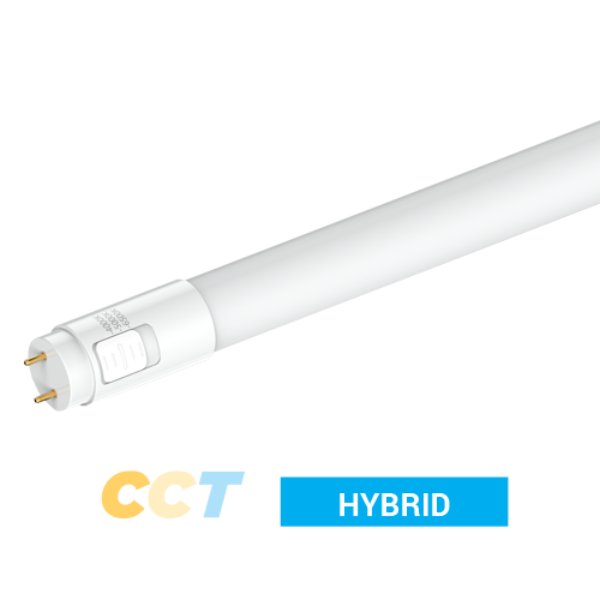 PT-T8-4FAB-18W-3CCT 4 ft. 4000K-5000K-6500K LED T8 Hybrid Type A-B Tube Light with CCT Selector, Pack of 25