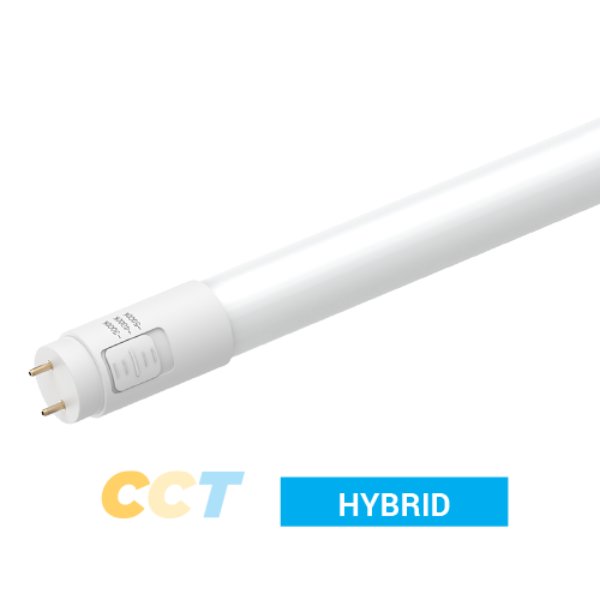 PT-T8-4FAB2-18W-3CCT 4 ft. 3000K-4000K-5000K LED T8 Hybrid Type A-B Tube Light with CCT Selector, Pack of 25