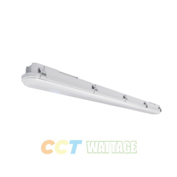PT-VT2-4F-3CP-EMN-15W-050 4 ft. LED Vaportight Luminaire Light with CCT Selectable, Wattage Selector & EM Battery Backup