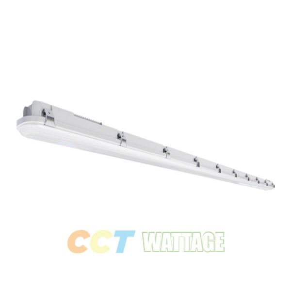 8 ft. LED Vaportight Luminaire Light with CCT Selectable, Wattage Selector & EM Battery Backup