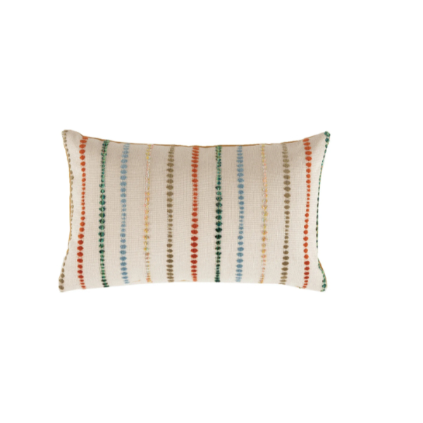 Dottie Decorative Pillow - Beige - 12 x 20 in. - Reversible Design