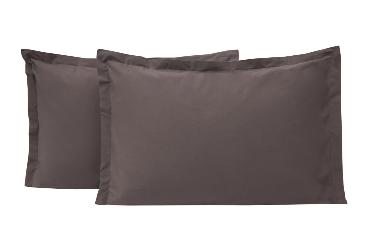 Queen Size Penny Pillowcase Set - Anthracite - 2 Pieces - 100% Cotton