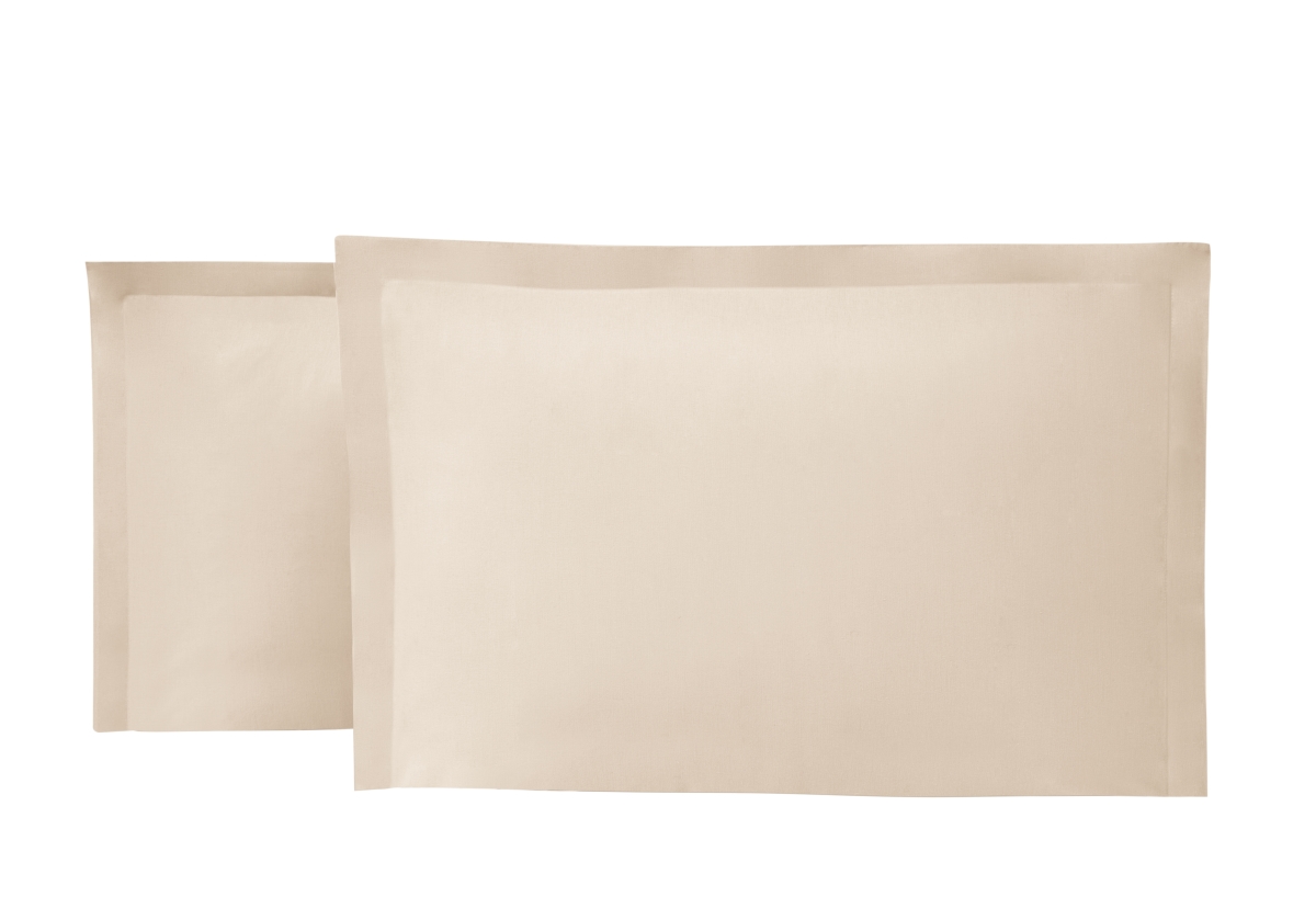 Queen Size Penny Pillow Case Set - Beige - 20 x 30 in. - Soft Cotton