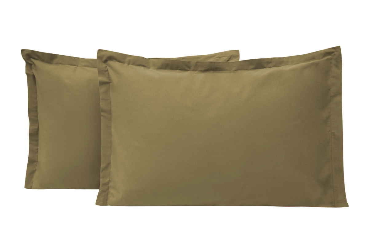 Queen Size Penny Pillow Case Set - Green - 20 x 30 in. - Soft Cotton