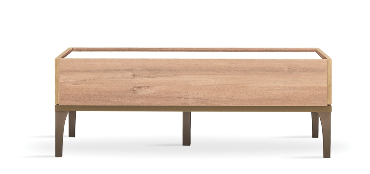 01177166 Sona Coffee Table with Glass - Light Walnut