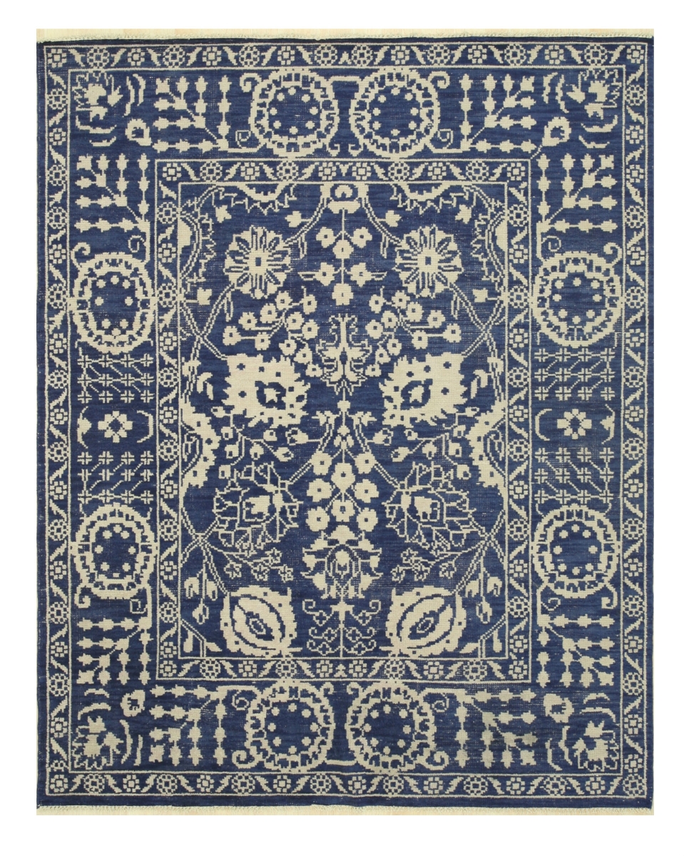 Hand-knotted Wool Blue Traditional Oriental  Rug