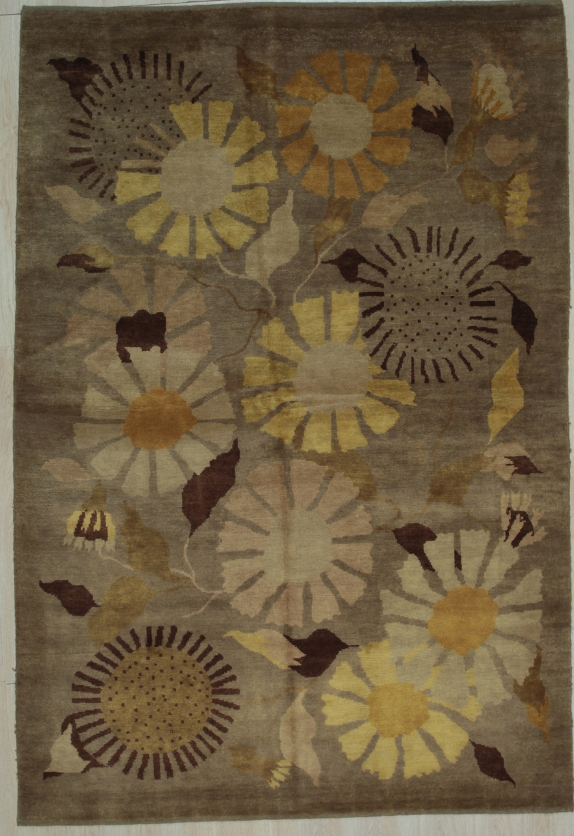 9 x 12 ft. Ningxia Transitional Hand Knotted Persian Knot Area Rug - Brown