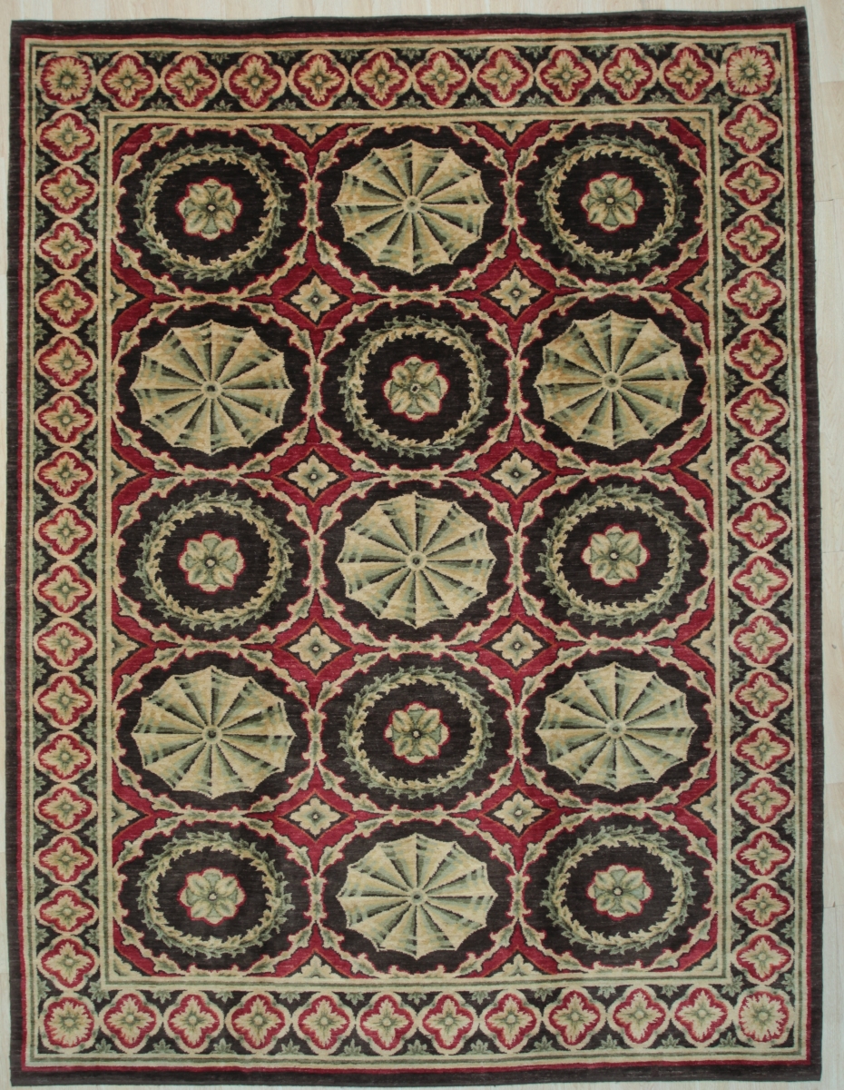 9 x 12 ft. Spanish Transitional Wool Area Rug - Red