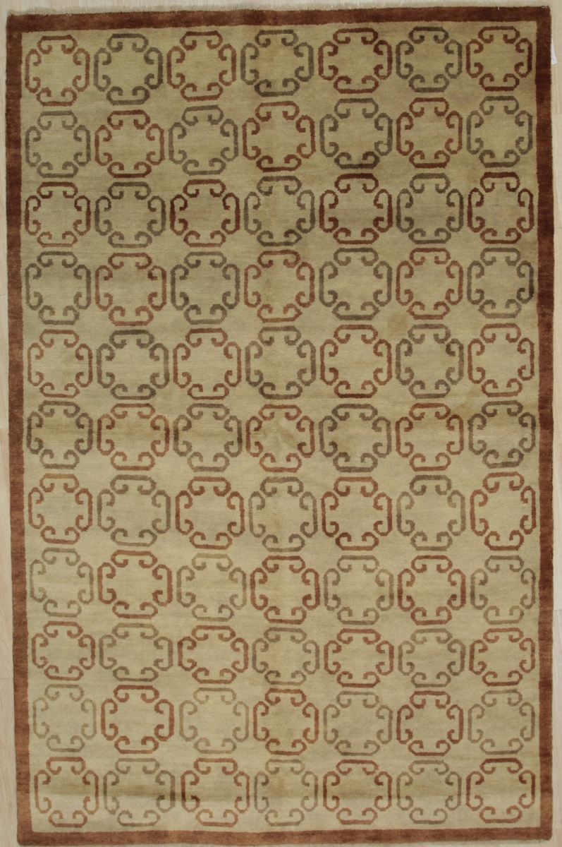 FAF160BN6X9 6 x 9 ft. Ningxia Transitional Area Rug, Brown