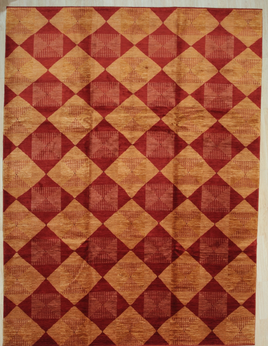 9 x 12 ft. Turkish Knot Transitional Area Rug - Red