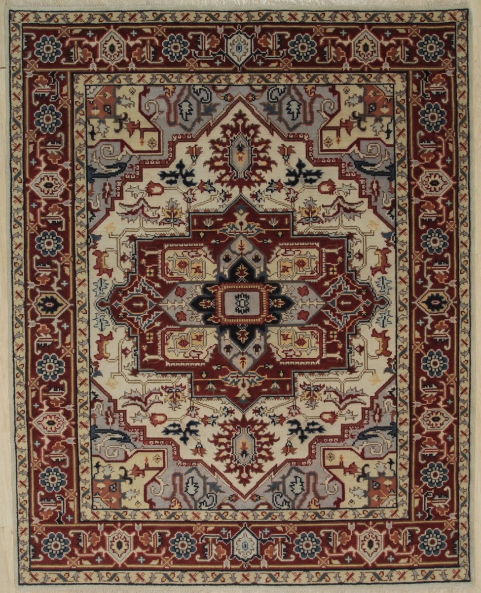 8 x 10 ft. Heriz Traditional Weave Area Rug - Ivory