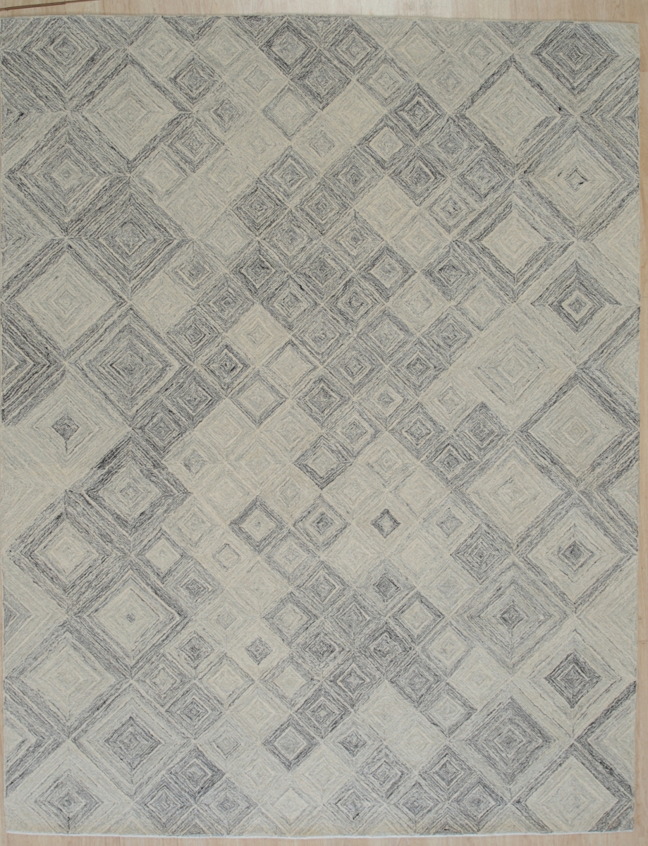 8 x 10 ft. Modern Transitional Hand Tufted Decorative Wool Area Rug - Multi Color & Grey