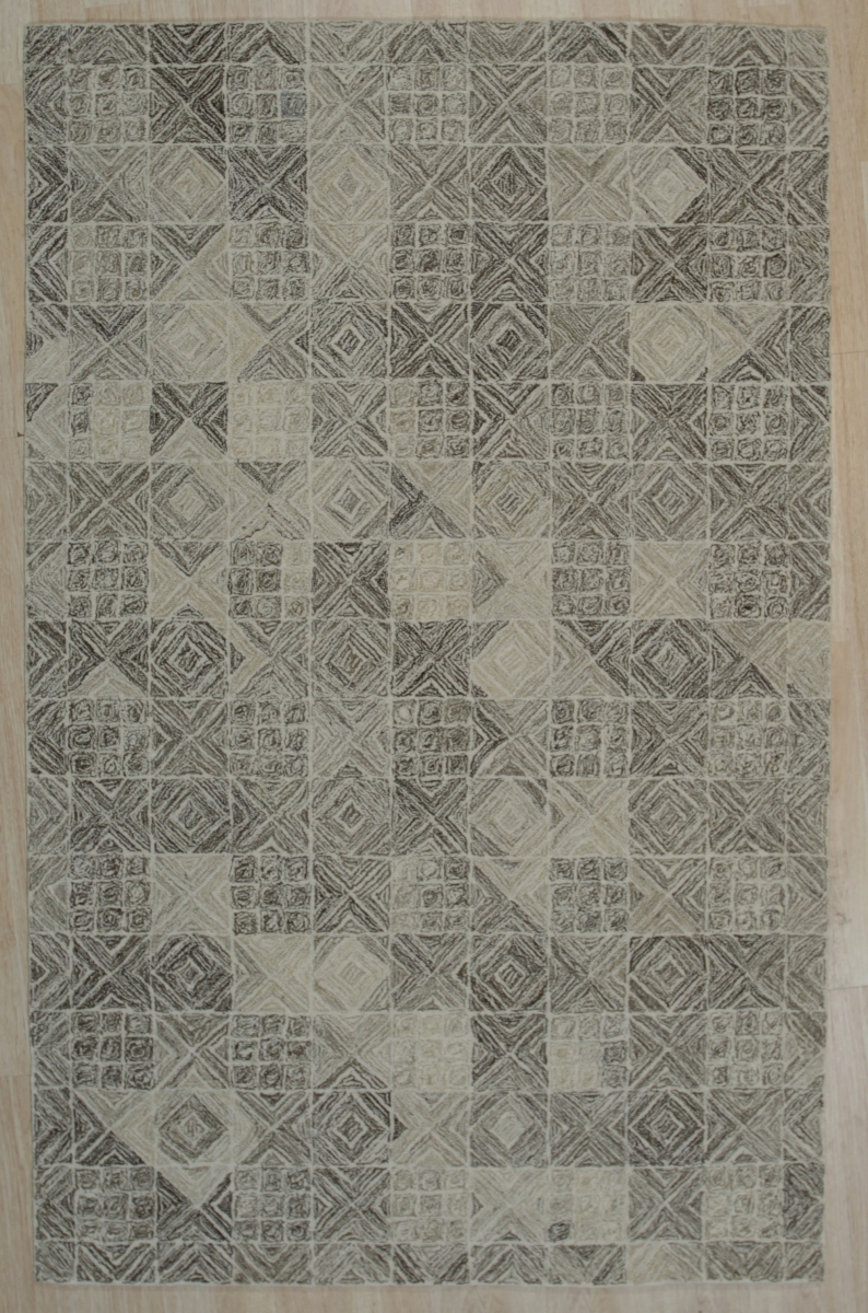 5 x 8 ft. Modern Transitional Hand Tufted Wool Area Rug - Multi Color & Grey