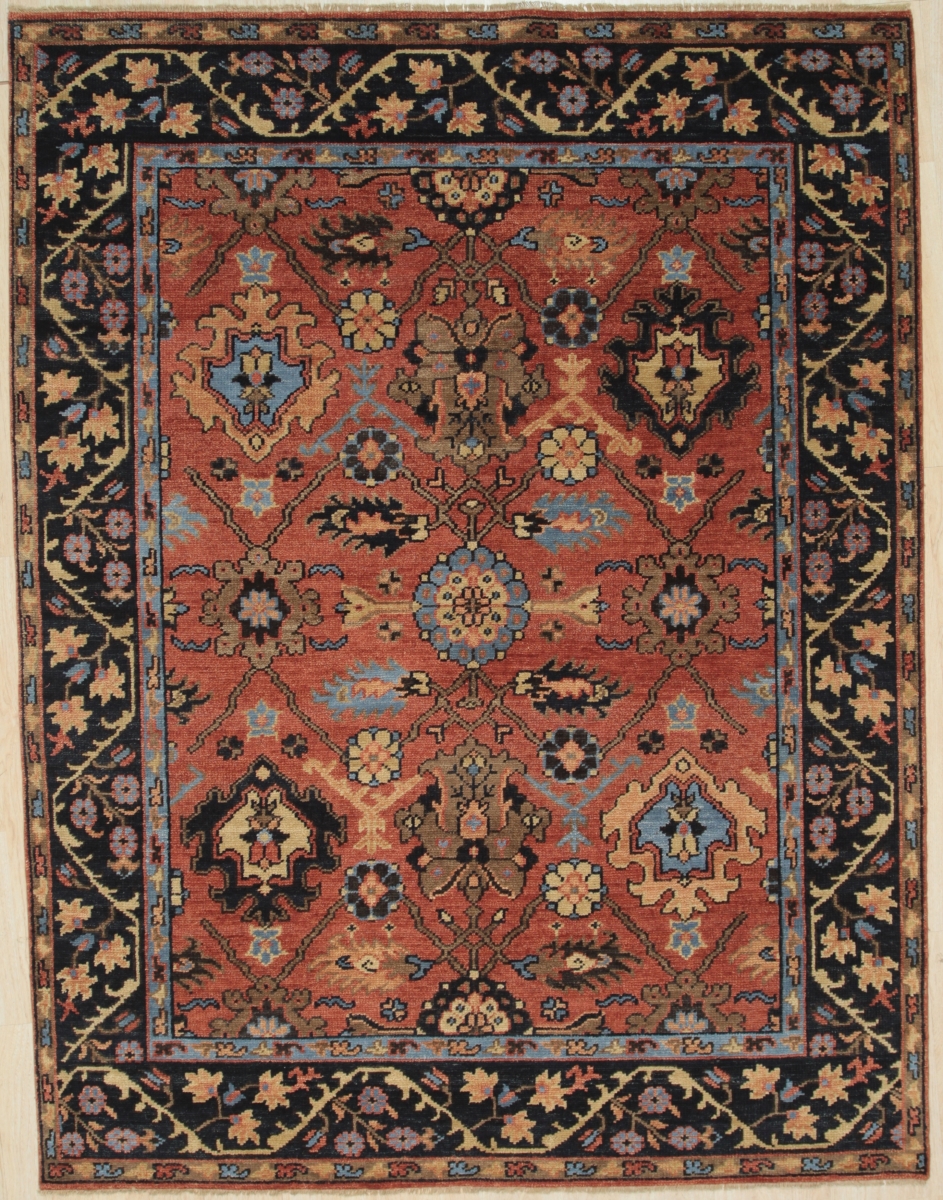 Picture of EORC KR100RT9X12 8 ft. 6 in. x 11 ft. 6 in. Hand knotted Wool Traditional Rectangle Area Rug&#44; Rust & Navy