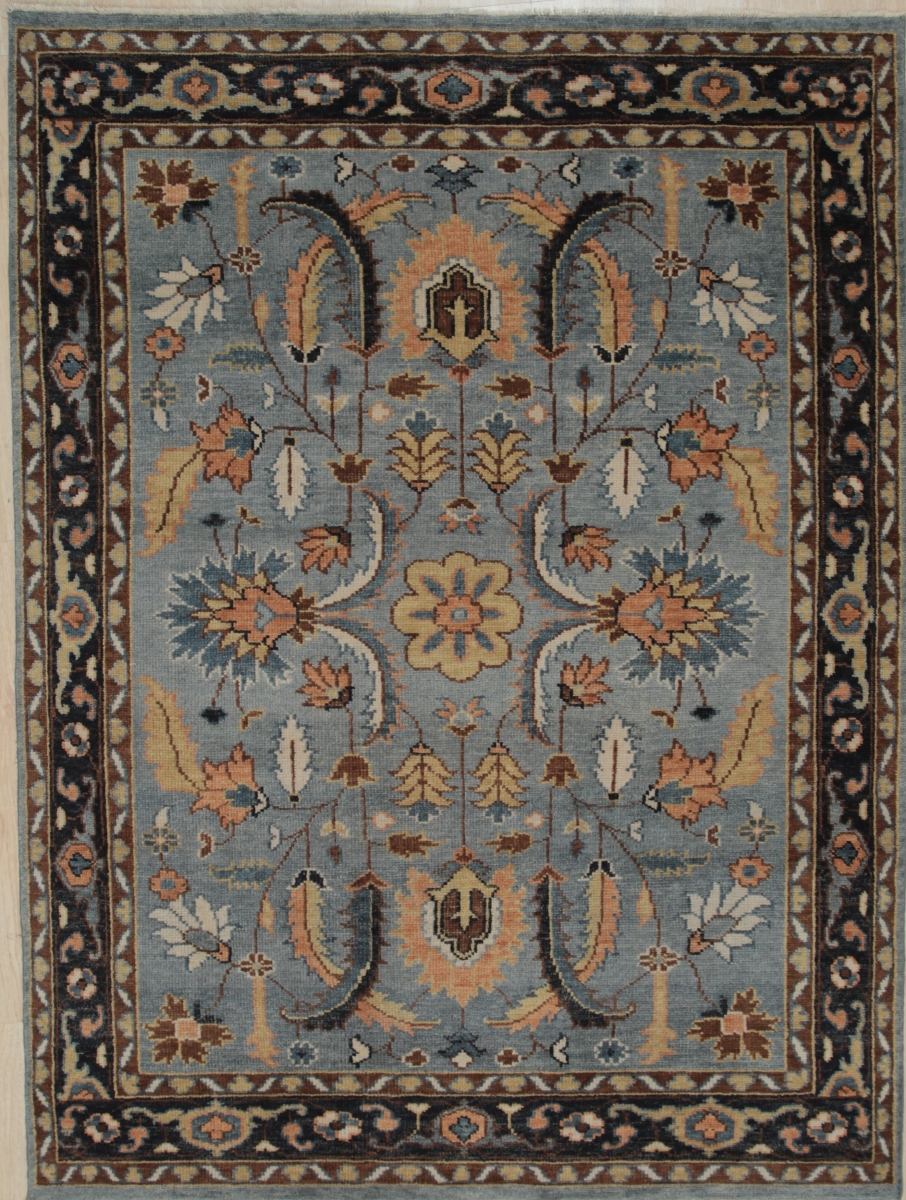 Picture of EORC KR110GY8X10 7 ft. 6 in. x 9 ft. 6 in. Handknotted Wool Traditional Knot Rectangle Area Rug&#44; Grey & Navy